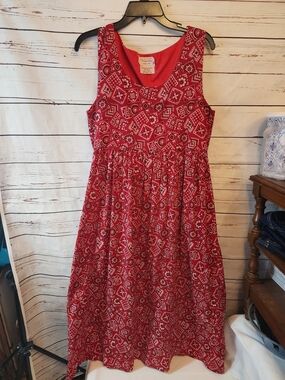 Hand Crafted Handkerchief Dress Red